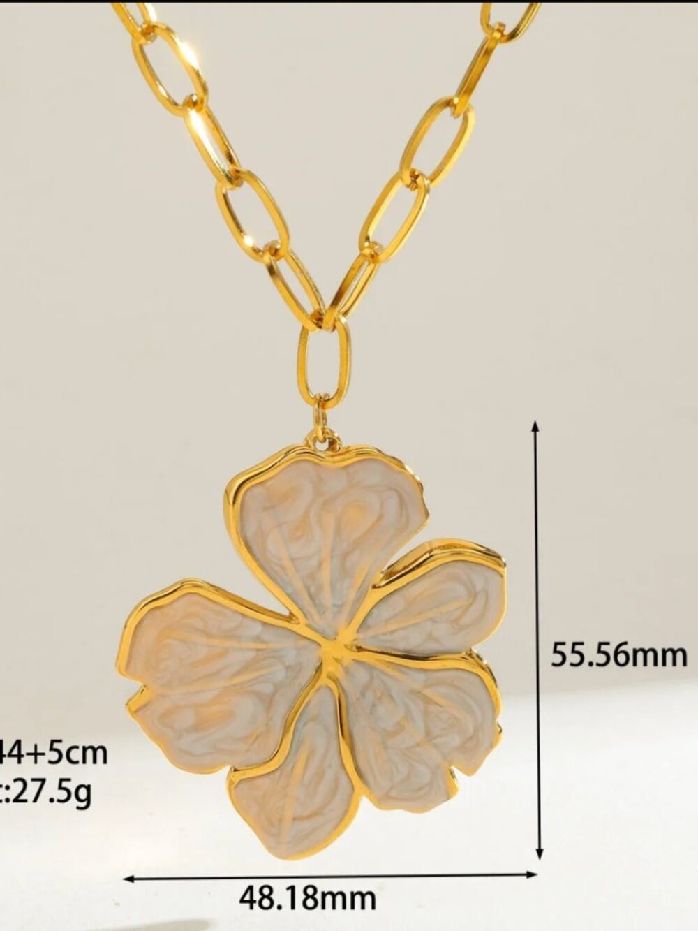 18K  Gold Plated Stainless Steel Flower Necklace - Picture 4 of 5